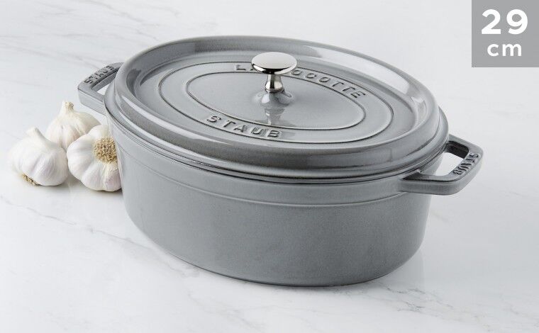 Staub Cocotte Staub Gris graphite ovale 29 cm Staub Cocotte Staub Gris graphite ovale 29 cm