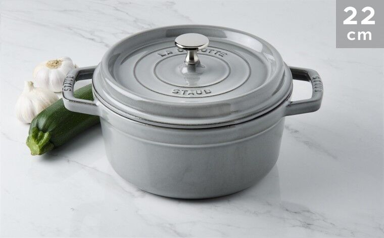 Staub Cocotte Staub Gris graphite ronde 22 cm