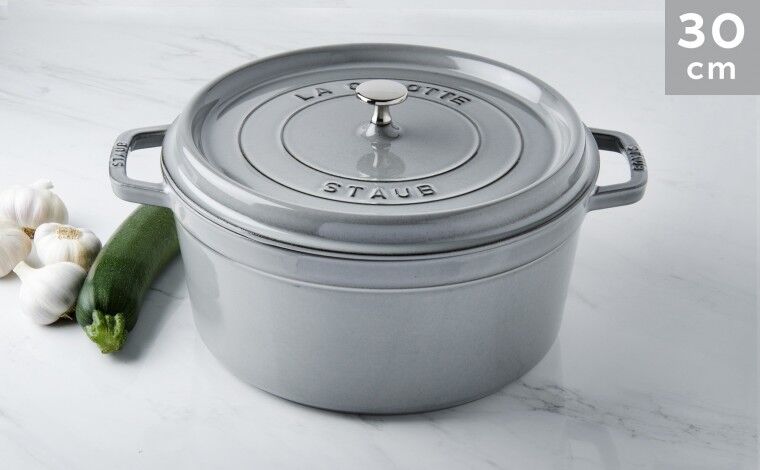 Staub Cocotte Staub Gris graphite ronde 30 cm Staub Cocotte Staub Gris graphite ronde 30 cm