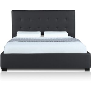 IntenseDeco Lit Coffre Layton + Sommier 160cm Noir