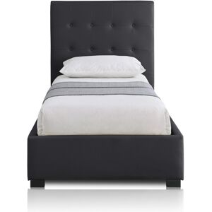 IntenseDeco Lit Coffre Layton + Sommier 90cm Noir