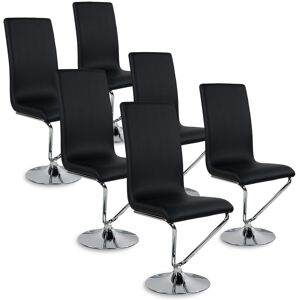 IntenseDeco Lot de 6 chaises design Colami Noir