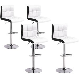 IntenseDeco Lot de 4 tabourets de bar Magic Blanc