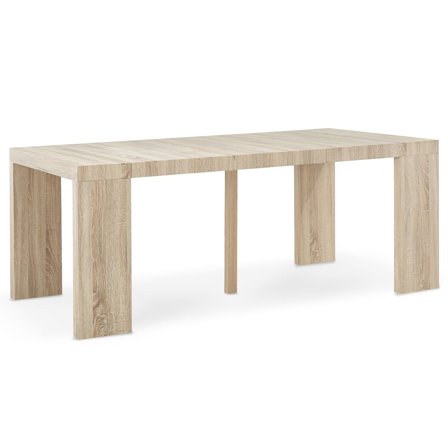IntenseDeco Table Console Extensible Oxalys imitation Chêne Clair