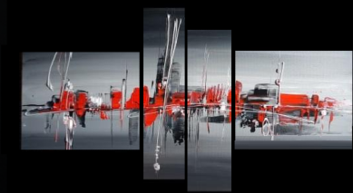 EVA JEKINS Tableaux design gris rouge métal EVA JEKINS Tableaux design gris rouge métal