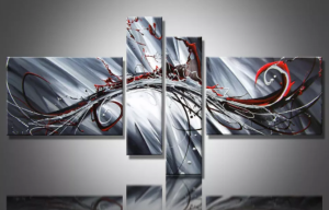 EVA JEKINS Tableaux design gris Rouge EVA JEKINS Tableaux design gris Rouge