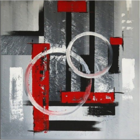 EVA JEKINS Tableau design circles red metal EVA JEKINS Tableau design circles red metal