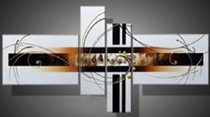 EVA JEKINS Tableau Design blanc chocolat et or EVA JEKINS Tableau Design blanc chocolat et or