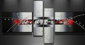 EVA JEKINS Tableau design rouge triptyque EVA JEKINS Tableau design rouge triptyque