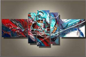 EVA JEKINS Tableaux design Bleu Onde abstraite EVA JEKINS Tableaux design Bleu Onde abstraite