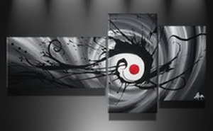 EVA JEKINS Tableau Triptyque noir et rouge EVA JEKINS Tableau Triptyque noir et rouge