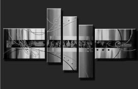 EVA JEKINS Tableaux peinture Beauty Song Gris et noir EVA JEKINS Tableaux peinture Beauty Song Gris et noir