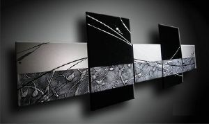 EVA JEKINS Tableau Abstrait design noir blanc EVA JEKINS Tableau Abstrait design noir blanc