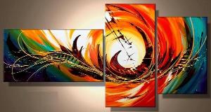 EVA JEKINS Tableau Triptyque Orangé So colors EVA JEKINS Tableau Triptyque Orangé So colors