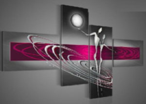 EVA JEKINS Tableaux design silouhettes Gris fushia EVA JEKINS Tableaux design silouhettes Gris fushia