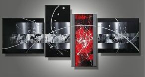 EVA JEKINS Tableau moderne rouge noir EVA JEKINS Tableau moderne rouge noir