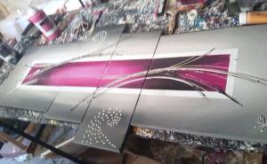 EVA JEKINS Tableau Design Fuschia Métal EVA JEKINS Tableau Design Fuschia Métal