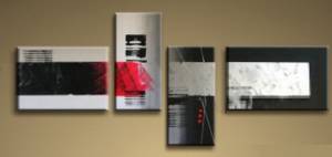 EVA JEKINS Tableaux design rouge noir metal EVA JEKINS Tableaux design rouge noir metal