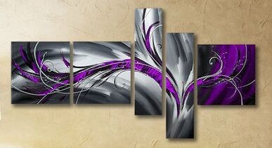 EVA JEKINS Tableau Victoria violet gris noir EVA JEKINS Tableau Victoria violet gris noir