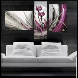 Triptyque roses violet fushia Triptyque roses violet fushia