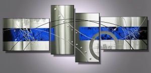 EVA JEKINS Tableaux design bleu gris Blue Abstract EVA JEKINS Tableaux design bleu gris Blue Abstract