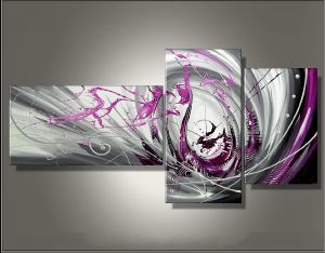 EVA JEKINS Tableau Triptyque fushia Infinity EVA JEKINS Tableau Triptyque fushia Infinity