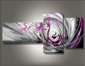 EVA JEKINS Tableau Triptyque fushia Infinity