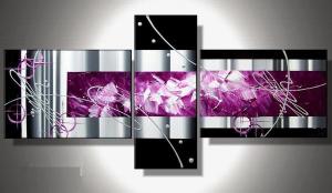 EVA JEKINS Tableau Triptyque Fushia noir design EVA JEKINS Tableau Triptyque Fushia noir design