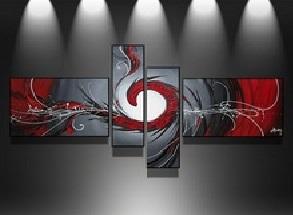EVA JEKINS Tableau design spirale rouge EVA JEKINS Tableau design spirale rouge