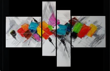 EVA JEKINS Tableau  design coloré carré s design EVA JEKINS Tableau  design coloré carré s design