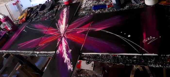 EVA JEKINS Tableaux design Revolution fushia violet EVA JEKINS Tableaux design Revolution fushia violet