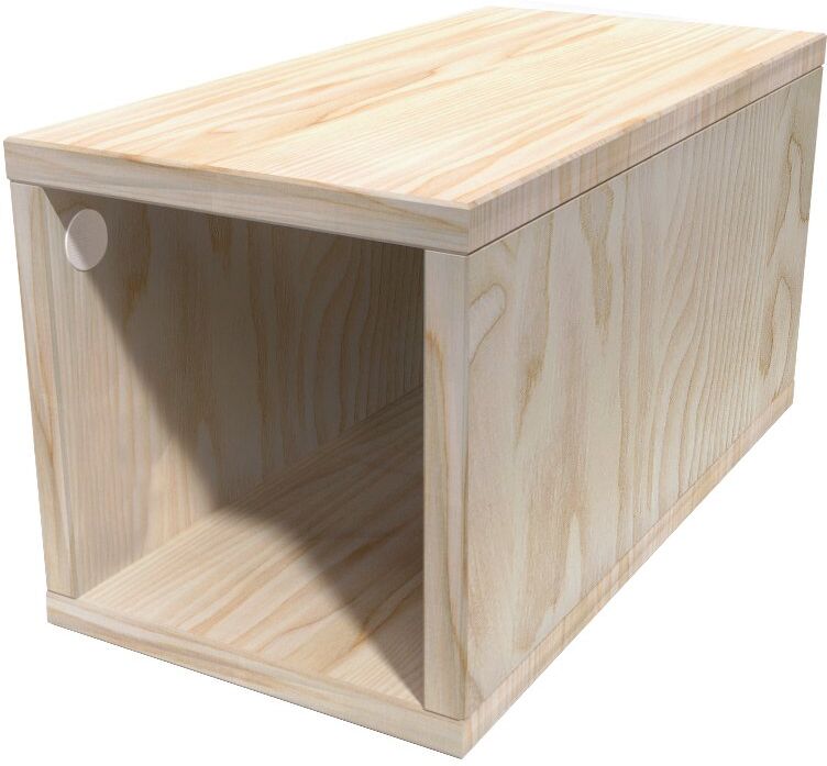 ABC MEUBLES Cube de rangement bois 25x50 cm - 25x50 - Brut - 25x50 - Brut