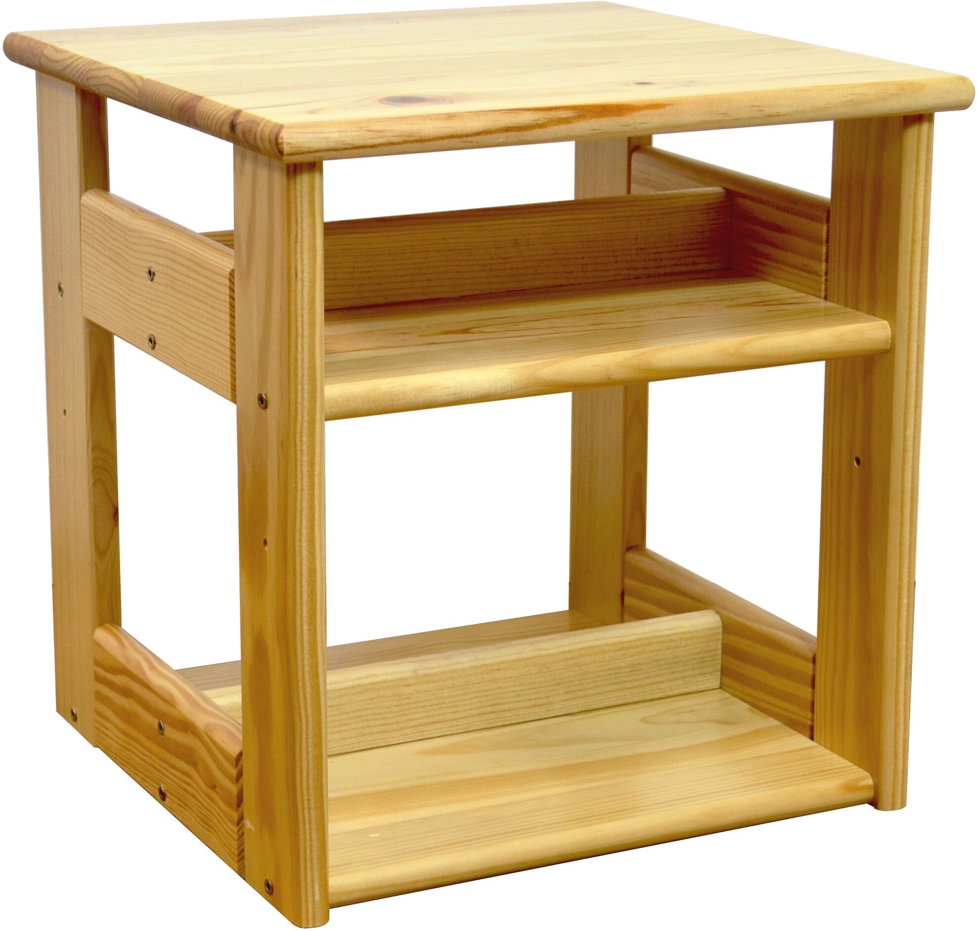 ABC MEUBLES Etagère Tournante range 104 CD/DVD en bois Karen - - Vernis Naturel - / - Vernis Naturel