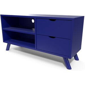 ABC MEUBLES Meuble TV Scandinave bois Viking Bleu fonce Bleu fonce