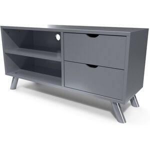 ABC MEUBLES Meuble TV Scandinave bois Viking Gris Aluminium Gris Aluminium