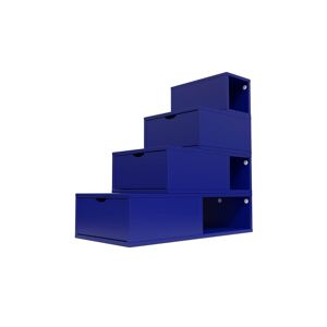 ABC MEUBLES Escalier Cube de rangement hauteur 100 cm Bleu fonce Bleu fonce
