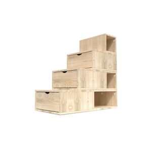ABC MEUBLES Escalier Cube de rangement hauteur 100 cm Brut Brut