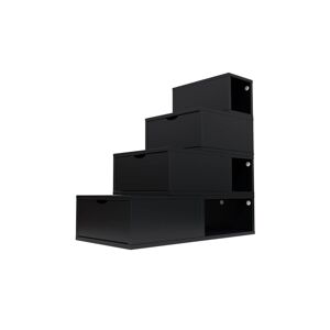 ABC MEUBLES Escalier Cube de rangement hauteur 100 cm Noir Noir