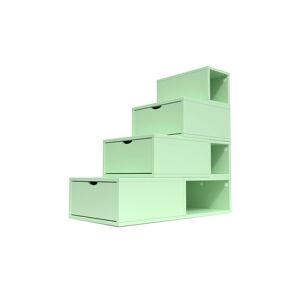 ABC MEUBLES Escalier Cube de rangement hauteur 100 cm Vert Pastel Vert Pastel