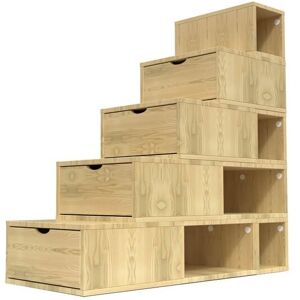 ABC MEUBLES Escalier Cube de rangement hauteur 125 cm Miel Miel