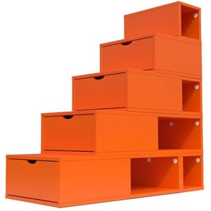 ABC MEUBLES Escalier Cube de rangement hauteur 125 cm Orange Orange