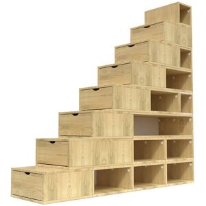 ABC MEUBLES Escalier Cube de rangement hauteur 200 cm Miel Miel