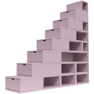 ABC MEUBLES Escalier Cube de rangement hauteur 200 cm Violet Pastel Violet Pastel