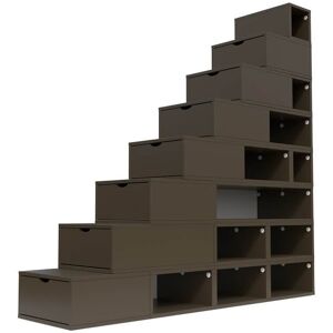 ABC MEUBLES Escalier Cube de rangement hauteur 200 cm Wenge Wenge