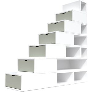 ABC MEUBLES Escalier Cube de rangement hauteur 175 cm BlancMoka BlancMoka