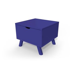 ABC MEUBLES Table de chevet Scandinave bois Viking + tiroir - - Bleu foncé - / - Bleu foncé