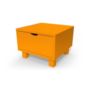 ABC MEUBLES Table de chevet bois Cube + tiroir - - Orange - / - Orange