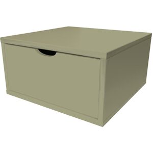 ABC MEUBLES Cube de rangement bois 50x50 cm + tiroir - - Taupe - / - Taupe