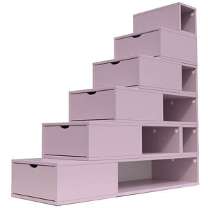 ABC MEUBLES Escalier Cube de rangement hauteur 150cm - - Violet Pastel - / - Violet Pastel