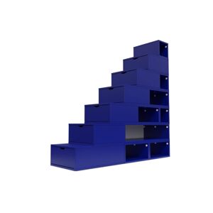 ABC MEUBLES Escalier Cube de rangement hauteur 175 cm - - Bleu foncé - / - Bleu foncé